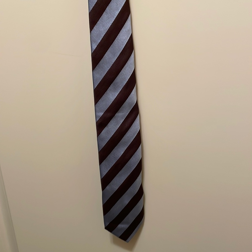 Brown and silver mens tie